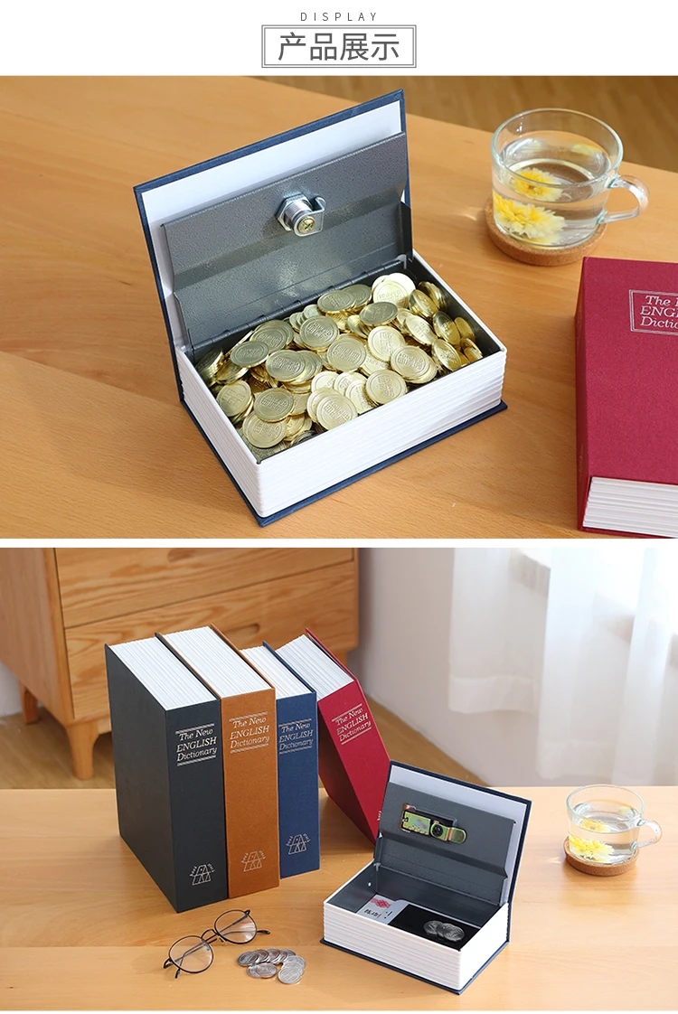 Dictionary Safe Box Secret Book Money Hidden Security Safe Lock Cash Money Coin Storage Jewellery Password Locker For Kid Gift