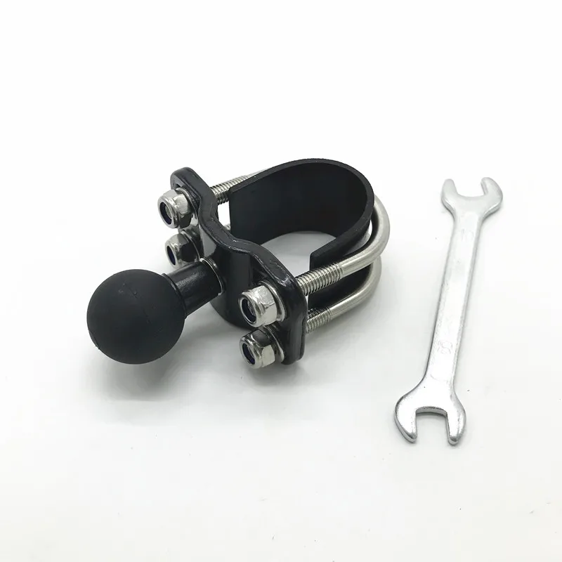 Double U Bolt Motorcycle Bike Handlebar Rail Mount Base w/ 1" Inch Ball