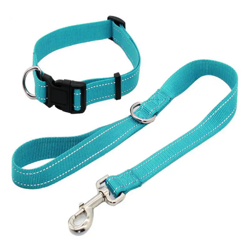 Nylon Reflective Dog Leash and Collar Set for Traning and Walking Small Medium Large Dog Nylon Reflective Dog Leash and Collar Set for Traning and Walking Small Medium Large Dog