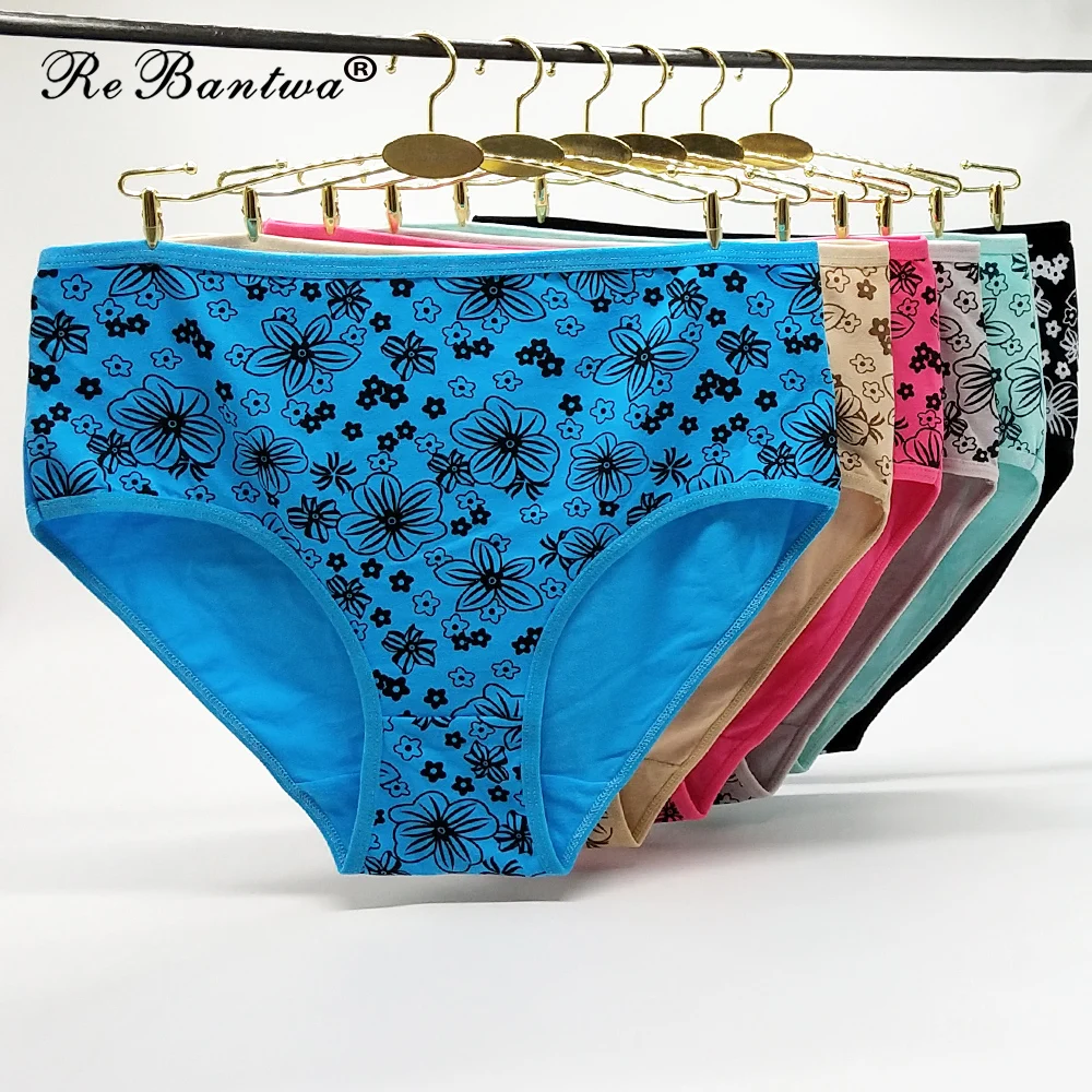Plus Size 3XL 4XL Women Underwear Cotton Dot Print Panties Female