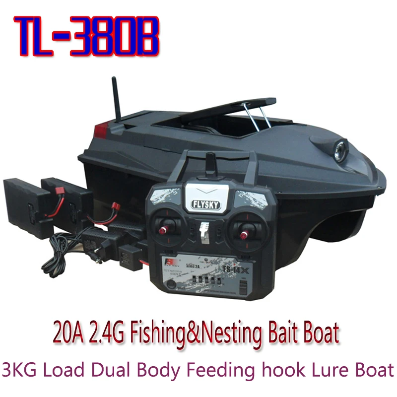 

TL-380B 20A 2.4G Fishing&Nesting Bait Boat 3KG Load Dual Body Feeding hook Lure Boat(FlySky TX)