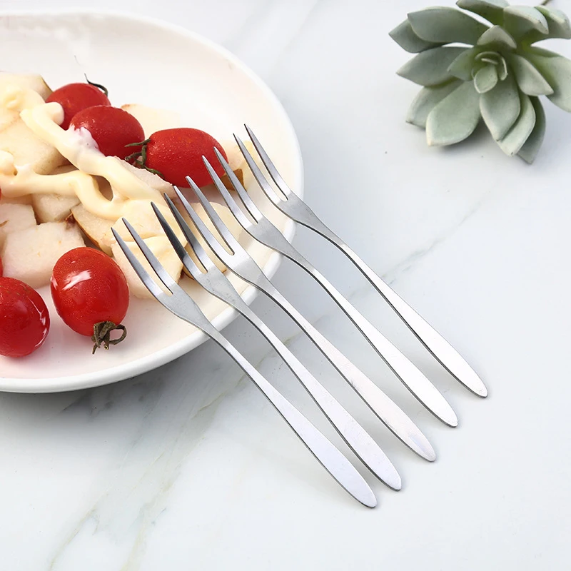 Buy Strong Stainless Steel Fashion Fruit Fork Silver Fork Dessert Cake Fork