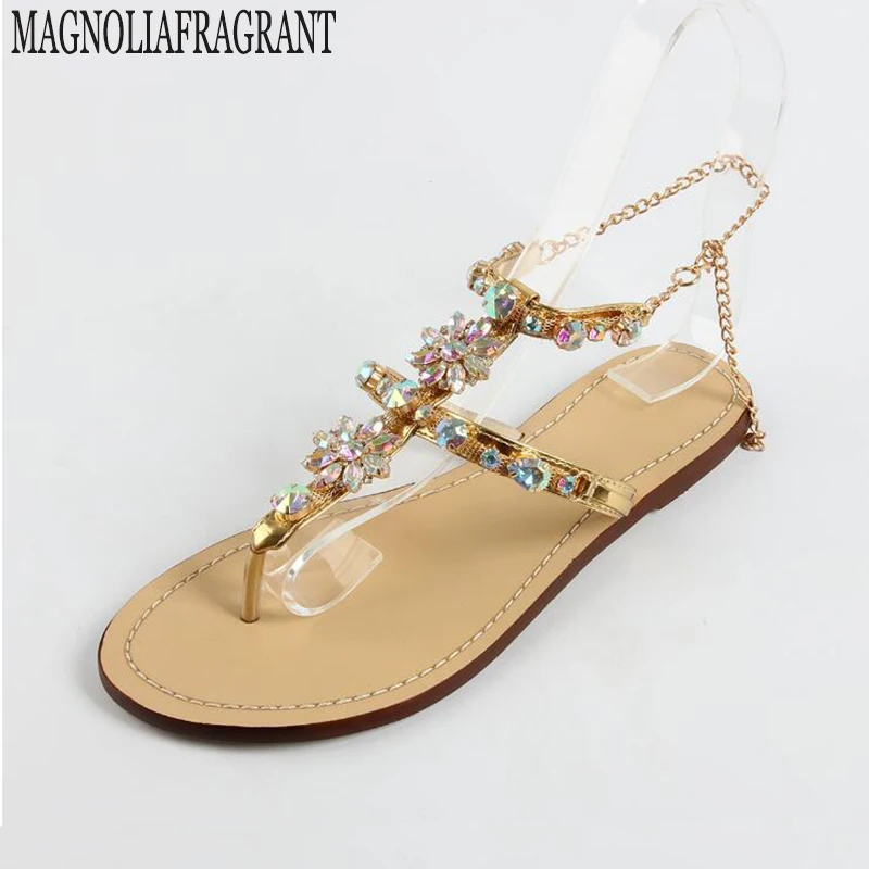 chain flat sandals