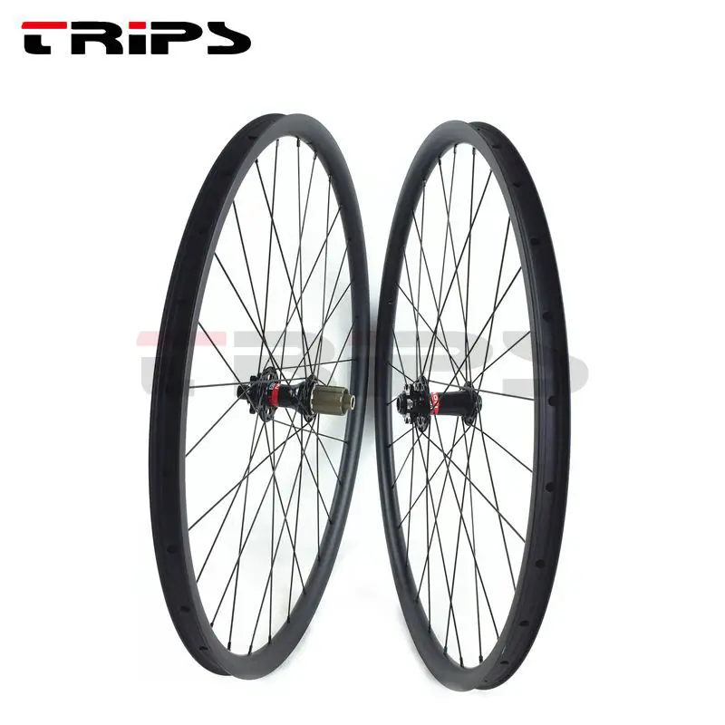 Top TRIPS carbon wheels clincher 36mm hookless 29er mountain bike carbon wheels 29 tubuless AM carbon fiber mtb bicycle wheelse disc 4