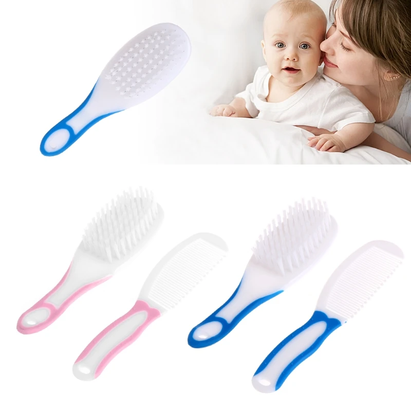 YAS 2PCS/SET Portable Soft Newborn Baby Hair Brush Comb Set Infant Hairbrush Child Head Massager New Kids Care |