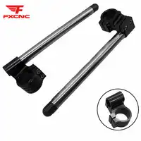 FXCNC Gray 7/8" Motorcycle HandleBars Raise Clip on Fork Handle Bars Clip-on Universal 31mm 33mm 35mm 36mm 37mm 41mm 43mm 45mm