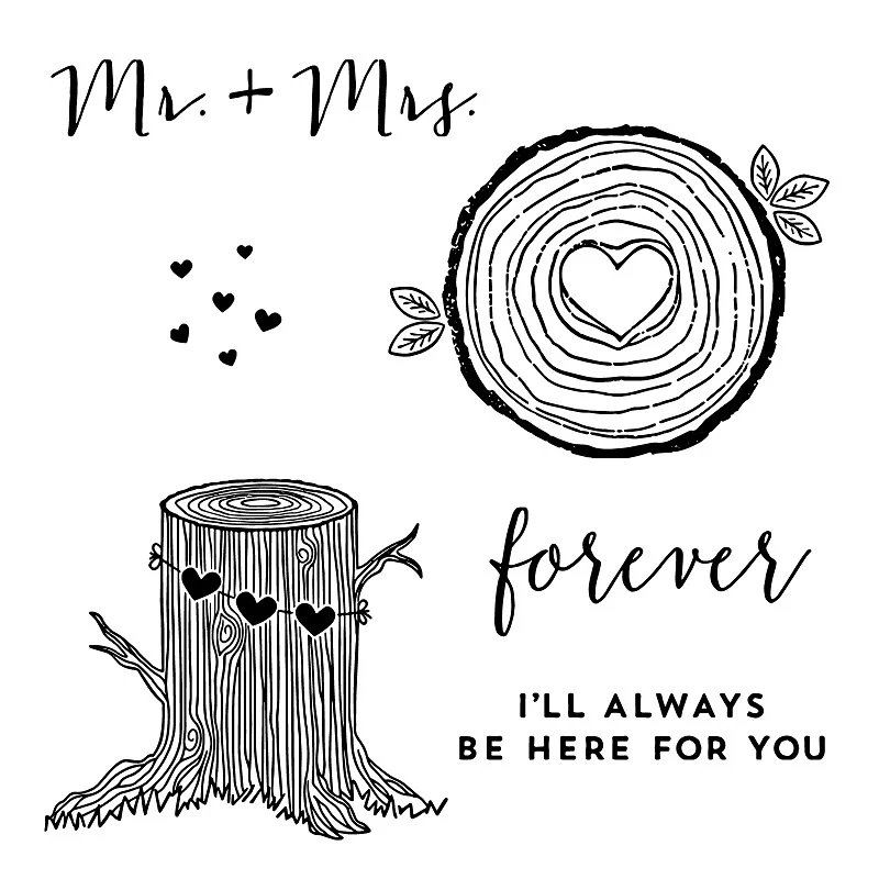 

Tree Ring Transparent Silicone Stamp Love Shape Clear Rubber Stamps For DIY Craft Scrapbooking Decor Card Making Stump Stamp