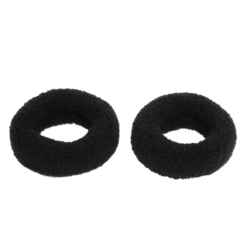 1.8" Wide Soft Elastic Plush Ponytail Holder Hair Tie Band Black 2 Pcs