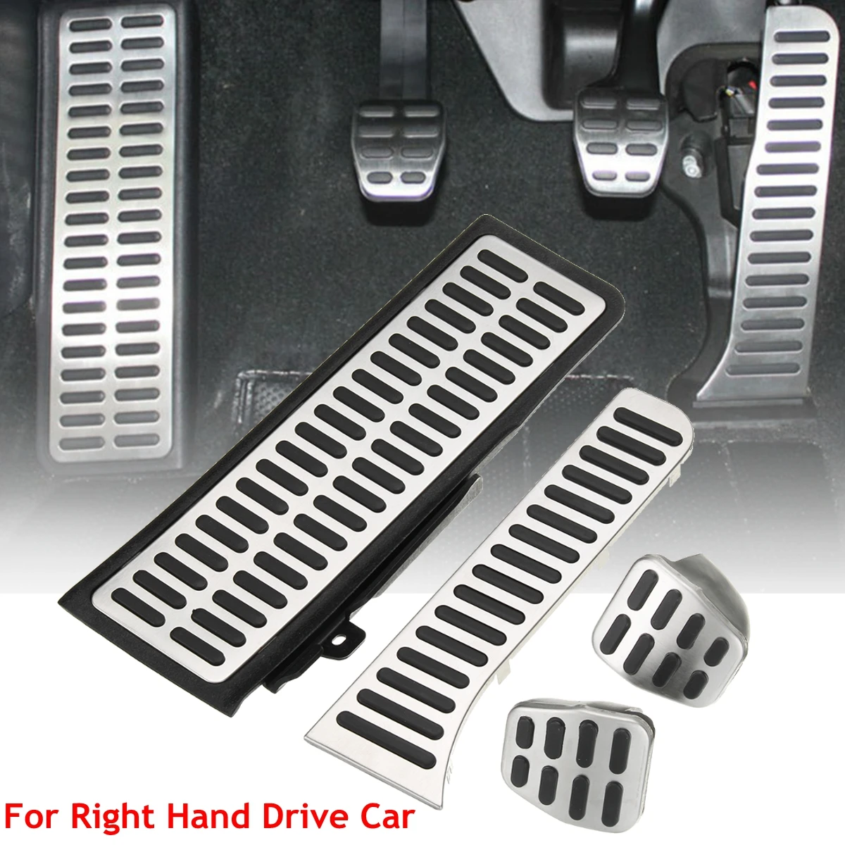 

4pcs Car Styling Accelerator Brake Cover Clutch Foot Rest MT Gas Fuel Brake Foot Pedals Pads for VW Golf MK6/Jetta/Vento/MK5
