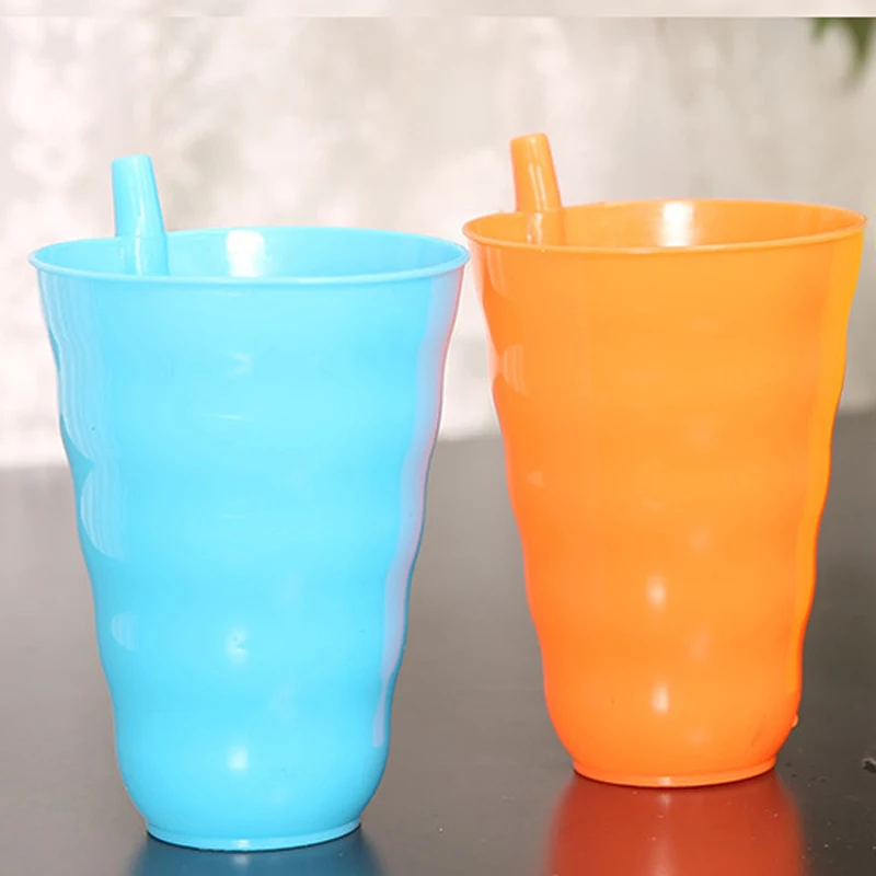 

Nice 1 pc Cups for Children Infant Baby Cup with Built in Straw Drink Home Cup
