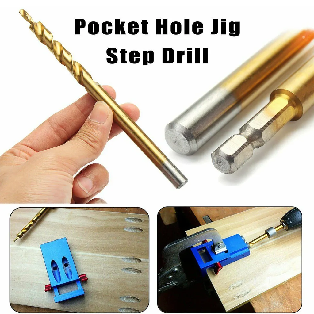 

Pocket Hole Jig Step Drill Woodworking Joinery For Wood Drilling Tool 3/8inch