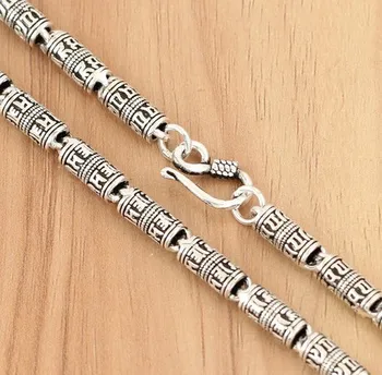

925 Solid Silver Necklace Choker Necklace Black Onyx Jewelry 925 Stamp Silver Chain Mens Jewelry Big Necklace Body Necklace 70cm