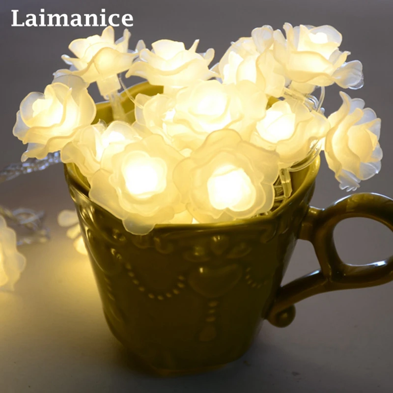 

Battery string light 1M/ 2M 3M 4M 5M 10M 20M Operated LED rose flower for christmas holiday,parties wedding decoration