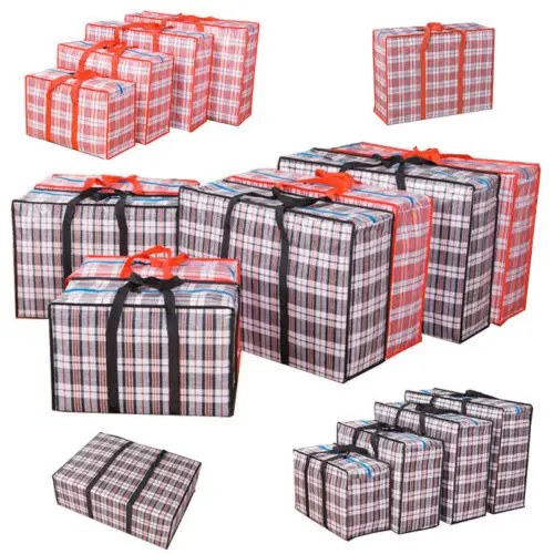 

Portable Plastic Jumbo Laundry Zipped Reusable Large Strong Shopping Clothing Storage Bag