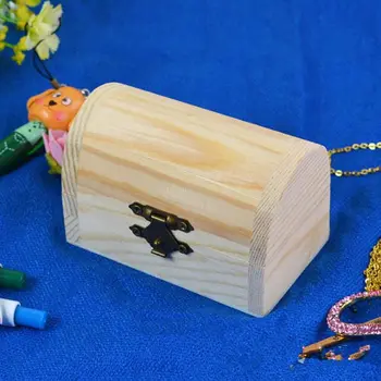 

Wood Small Wooden Box With Lid and Lock Jewerally Storage Box Wedding Table Gift Box F20173291