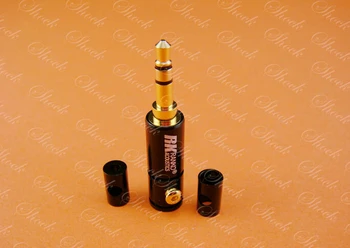 

10 pcs\lot High Quality 3.5mm Black Plug solder Adapter 3 Tracks Stereo Audio Brass Connector 2 tail cuff Free Shipping