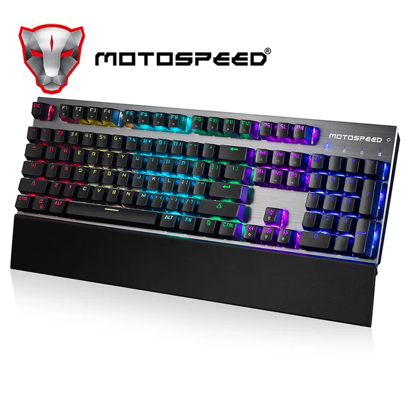 Motospeed CK108 RGB синий переключатель Механическая русская клавиатура Игровой проводной светодиодный BacklitAnti-Ghosting для геймера ПК настольный
