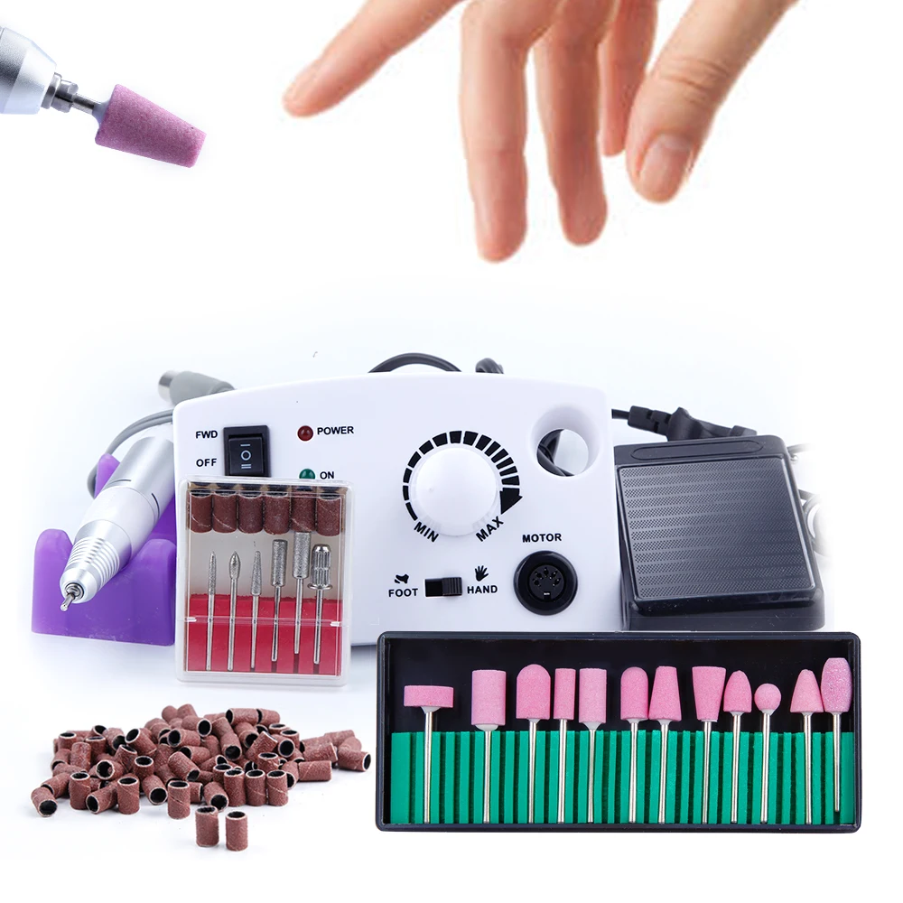 

30000RPM Electric Apparatus for Manicure Nail Polishing Machine Set Nail Art File Drill Bit 100pcs Sanding Milling Cutters