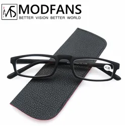 Sleek Ultralight Rectangular Reading Glasses with Spring Hinge - +175 (Rubber black)