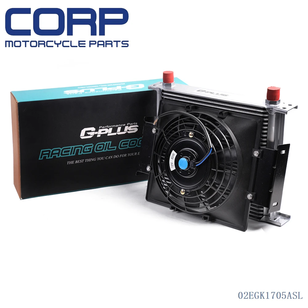 30 Row 10AN Universal Engine Transmission Oil Cooler+7" Fixed Cooling