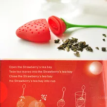 Силиконовый дизайн клубники Рассыпной Чай Ситечко ПЕРФОРИРОВАННОЕ ситечко для трав и специй Фильтр Инструменты