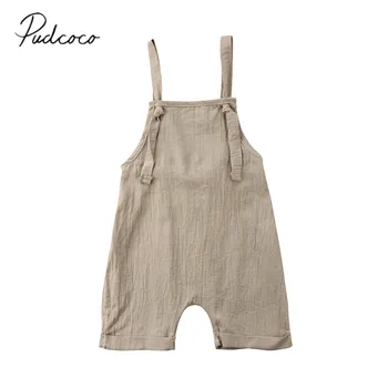 

2018 Brand New Toddler Infant Newborn Kid Boy Girl Bib Pants Romper Jumpsuit Playsuit Outfit Solid Summer Clothes Wholesale 0-3T