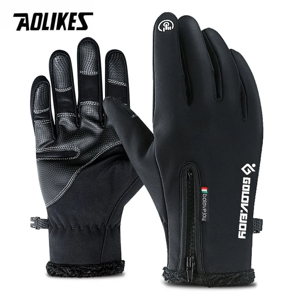 

AOLIKES Women Men Thermal Ski Gloves Winter Fleece Waterproof Snowboard Gloves Snow Motorcycle Skiing Gloves Sportswear Gloves