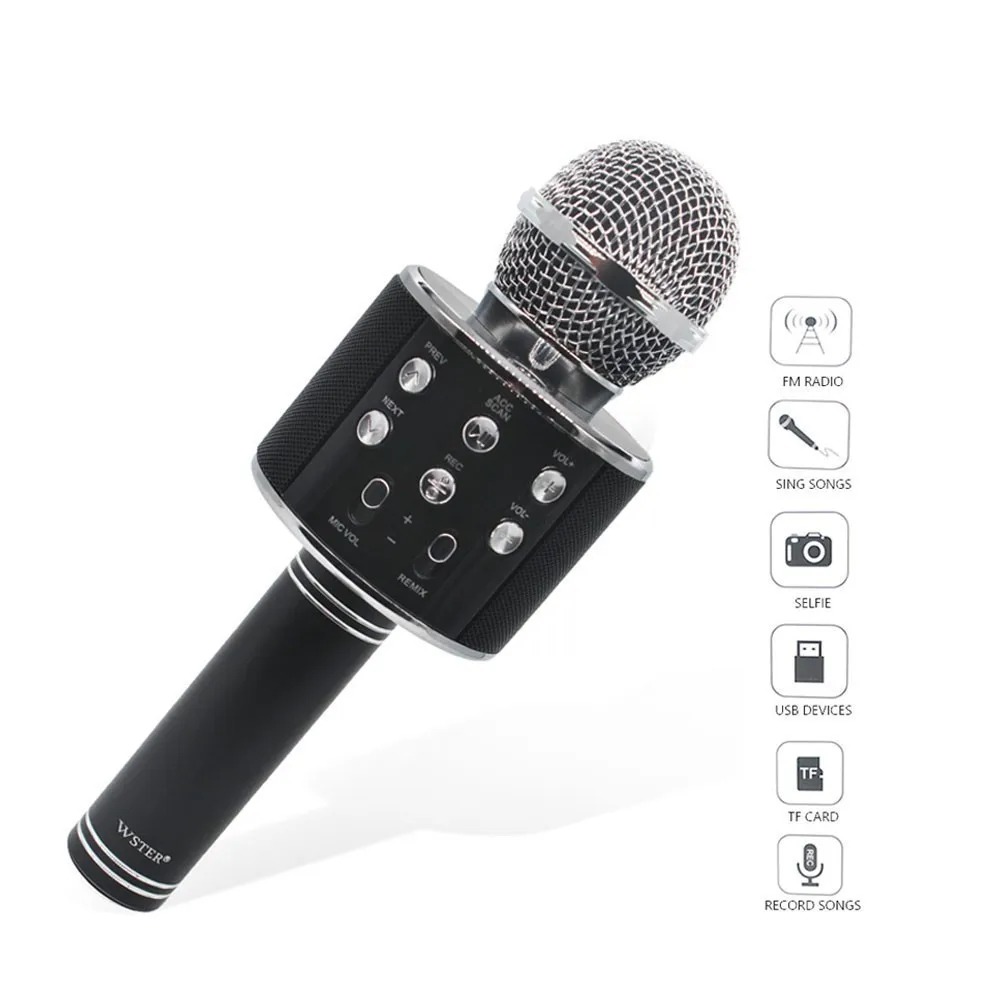 Портативный беспроводной Bluetooth микрофон Wster версии 100% караоке для ПК/телефона в