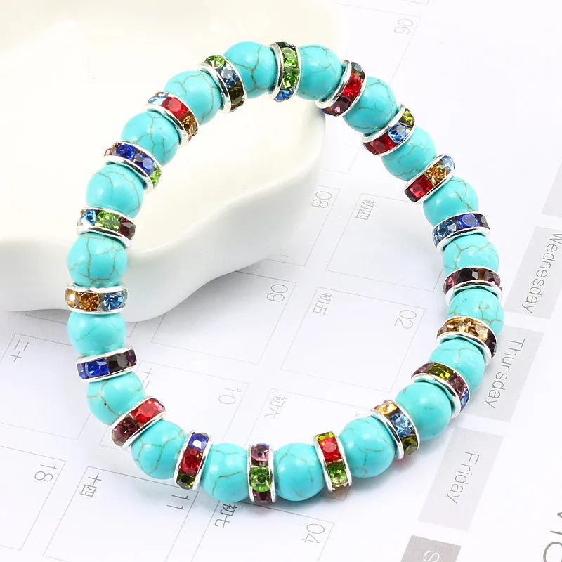 

Charm 12 Colors Crystal Women Bracelets Bangles Classic Natural Stone Beads Handmade Strand Bracelet for Men Yoga Wrist Jewelry