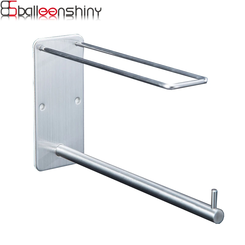 

BalleenShiny 304 Stainless Steel Free Punching Hang Clothes Storage Rack Family Guesthouse Creative Clothes Rack Shelf Organizer