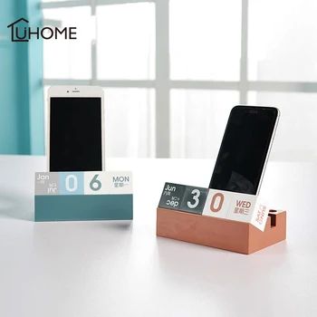 

NEW Perpetual Calendar Home Office Desktop Phone Holder Pen Holder Decoration School Office Supplies Stationery Business Gift