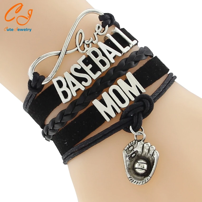 Infinity Love BASEBALL MOM Team sports Bracelet Customize Wristband friendship Bracelets