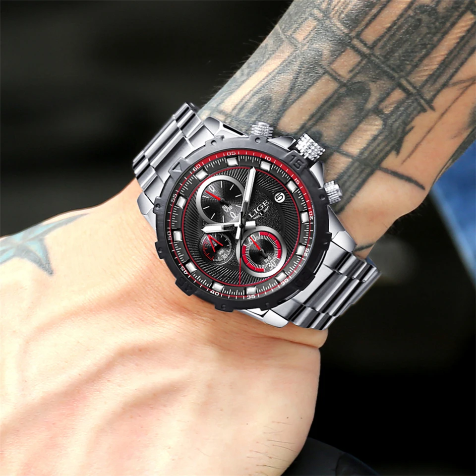 LIGE Модный Топ бренд часы Мужские кварцевые военные водонепроницаемые спортивные часы мужские повседневные деловые наручные часы Relogio Masculino