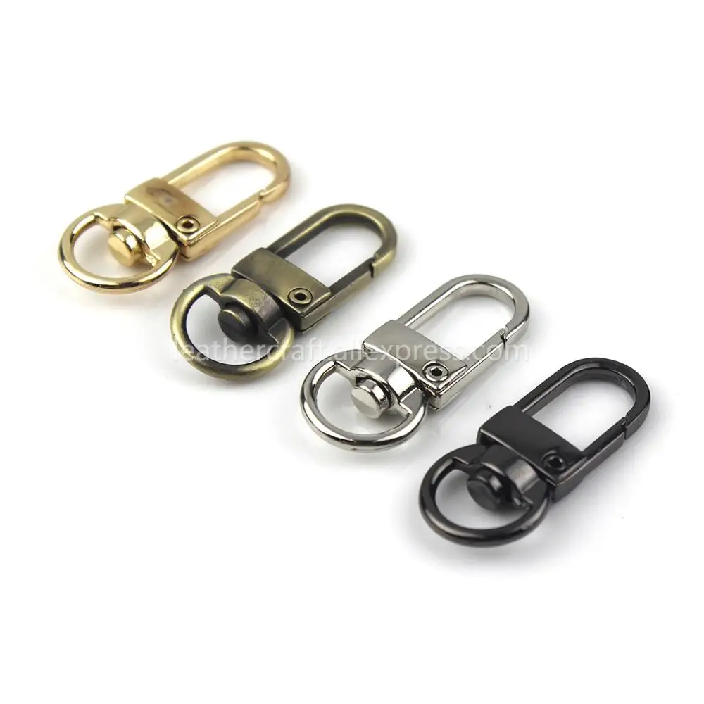 

50 pcs Metal Swivel Eye Snap Hook Trigger Lobster Clasps Clips for Leather Craft Bag Strap Belt Webbing Key chain