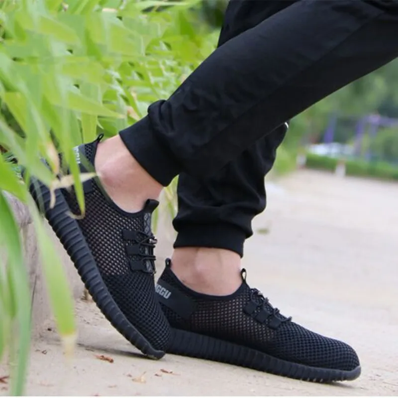 

New song card Men's Work Safety Shoes 2019 Summer Lightweight Breathable Steel Toe Construction Protective Sneaker For Men boots