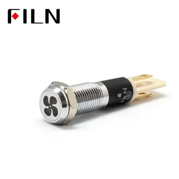 

FILN 8mm Car dashboard silver shell Fan tag C40 12v led indicator light with Solder foot