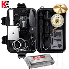 11/12 в 1 Набор инструментов для выживания Аварийный SOS безопасность выживания EDC электронное устройство для выживания туристическое снаряжение выживания Браслет свисток