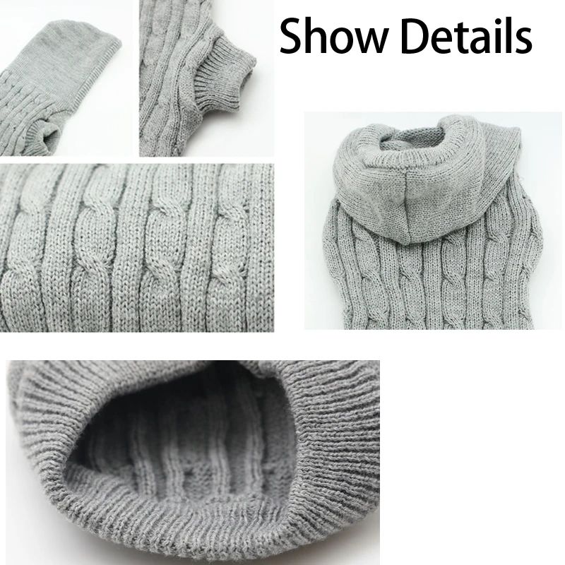 OnnPnnQ, классический теплый осенне-зимний свитер для собак, одежда для маленьких и средних животных, Модный мягкий свитер с высоким воротником или с шапкой