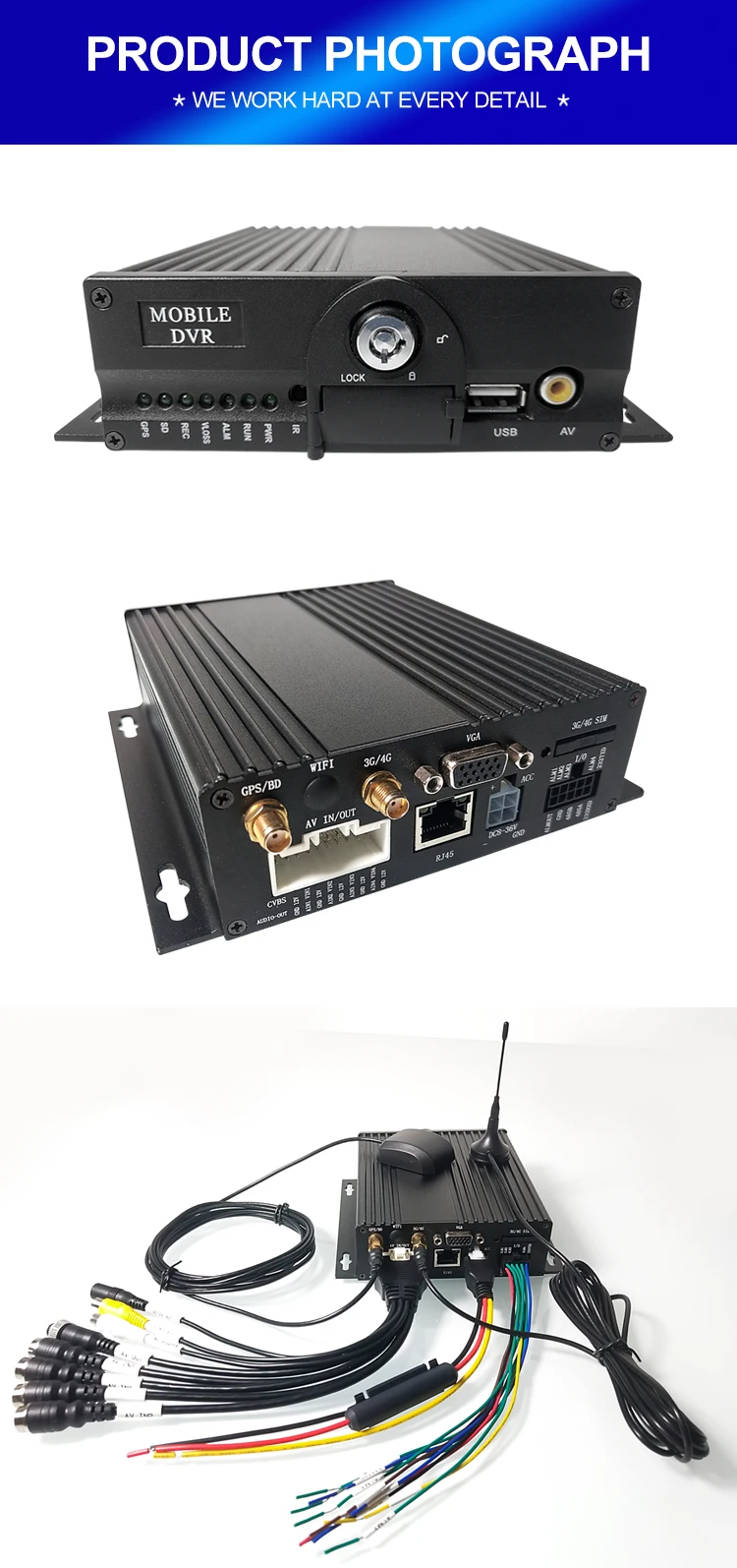 Best Spot Wholesale Coaxial HD 4 Channel 4G GPS Mobile DVR 12V Voltage Car Camera Engineering Car / Private Car / Bus /  Boat MDVR 7