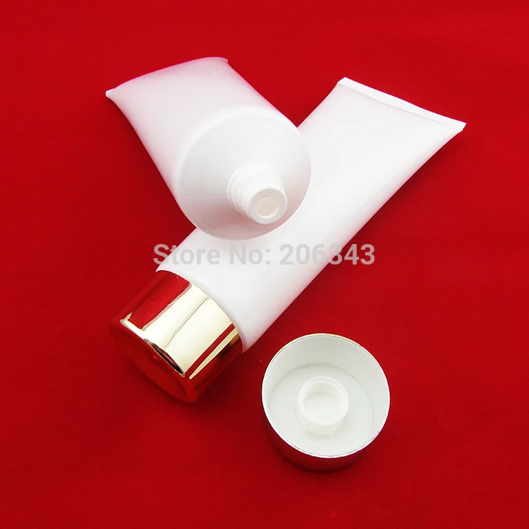 

100ml white soft tube or mildy wash tube or butter or handcream tube with round shiny gold lid