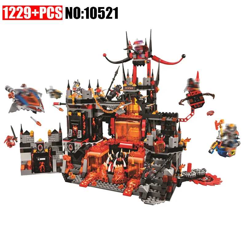 

Compatible with 70323 nexoe knights 10521 1237Pcs Jestro Volcano Lair Figure building blocks bricks toys for children