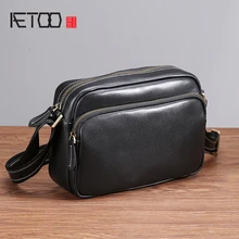 AETOO Leather men's Singles shoulder bag trend mini bag men head layer cowhide Casual crossbody bag