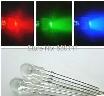 

Free shipping 1000pcs 5mm led RGB light transparent bulbs Fast automatic flash / F5MM RGB Colour LED emitting diode