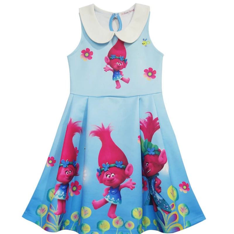 

2018 Summer Kids Girls Dresses Trolls Poppy Magic Fancy Party Cosplay Costume Girls Princess Dress Clothes Vestidos Moana