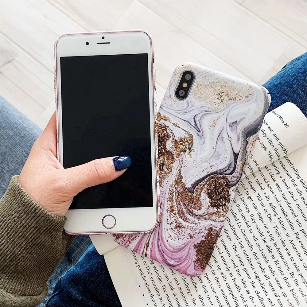 KIPX1093_5_JONSNOW Marble Pattern Phone Case for iPhone XS XR XS Max 7 8 Plus 6S 6 Plus Case Fashion All-inclusive PC Hard Back Cover Capa Fundas