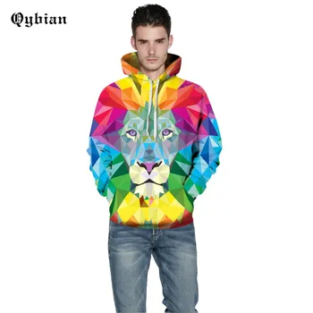 

Qybian Color splicing lion 3D Hoodies Printed Sweatshirts Men Women Pullover Novelty Brand Tracksuits Hooded Pocket Jacket