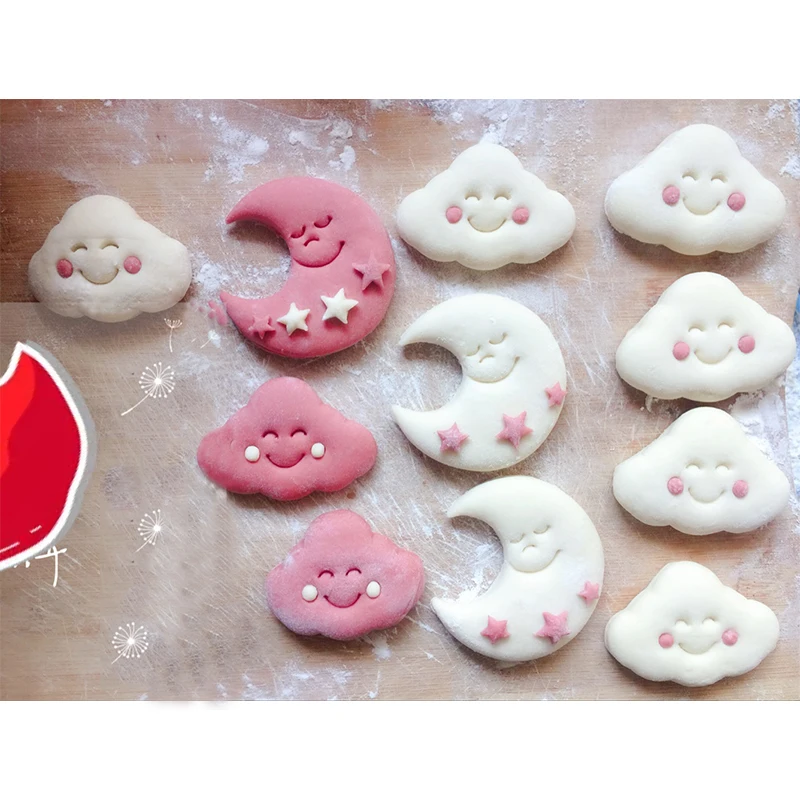 

Food Series Moon Clouds Ice Cream Cookie Cutter Fondant Cupcake Top Cutter Custom Made 3D Printed Cake Decorating Tools Molds