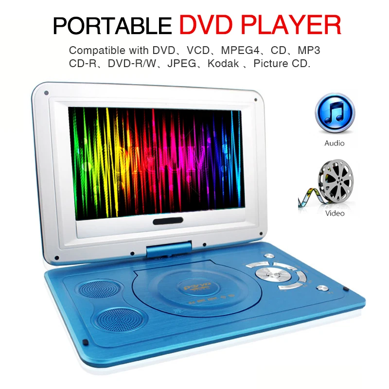 2019 New 14 Inch HD Portable Rotating Screen Smart TV EVD DVD Player Mini TF Card And USB Audio And Video Playback Television