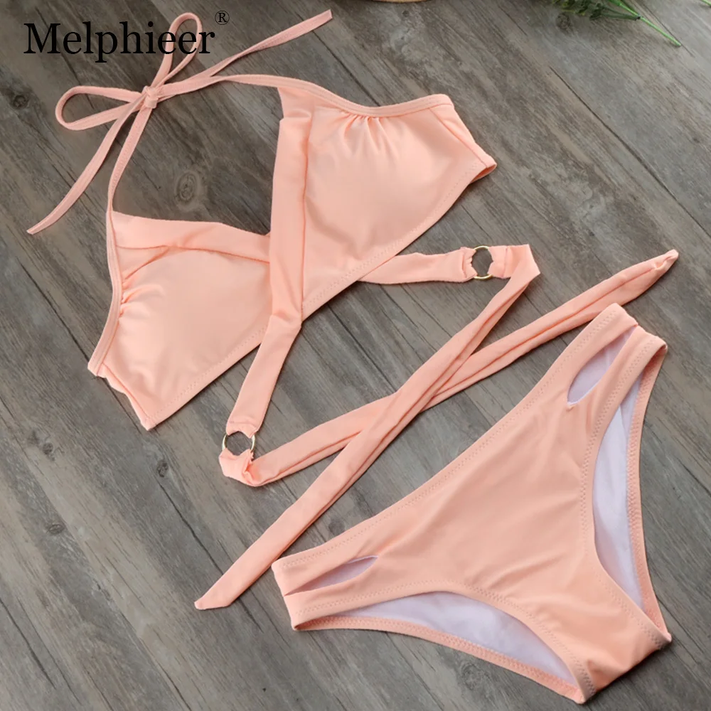 2018 Sexy Monokini Wrap Swimsuit Lady Solid Bikini Bodysuit Bandage