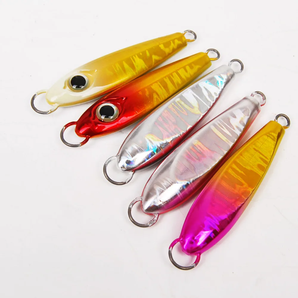5PCS Glow Slow Jigging Metal Jig Deep sea Night Fishing Lure Jigbait